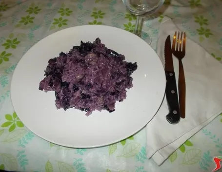 Il risotto salsiccia e radicchio