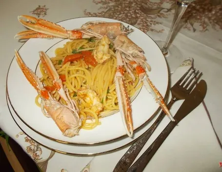 Gli spaghetti con gli scampi