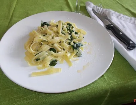 Le tagliatelle con gli spinaci