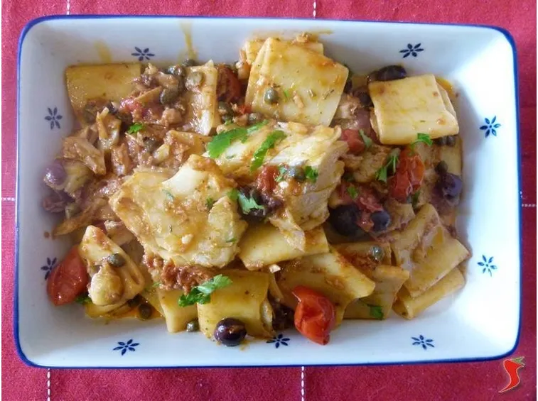 pasta con il baccalà alla puttanesca