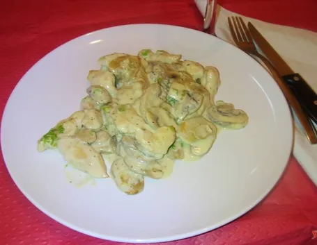 I petti di pollo panna e funghi