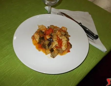 Il pollo con le melanzane