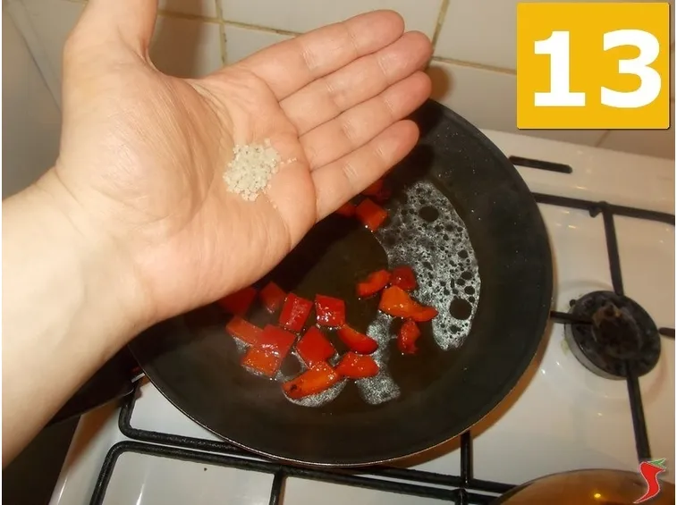 Terminare la cottura dei peperoni