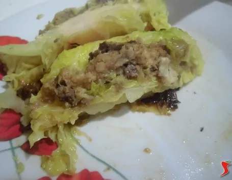 Verza ripiena con carne e patate