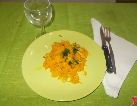 La zucca con la pancetta