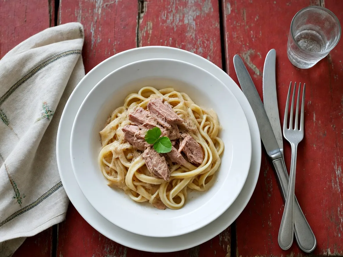 Pasta in bianco al tonno